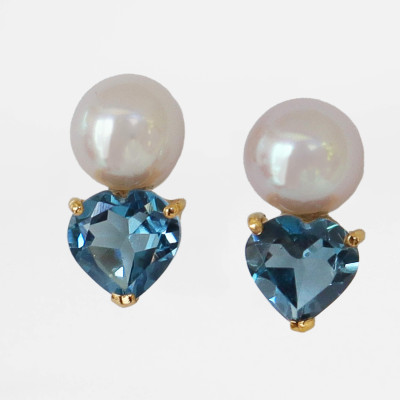 Collector's Edit Topaz with Pearl and 18K Gold Earring