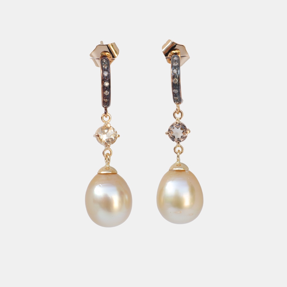 Collector's Edit Golden Pearls with Diamonds in 18K Gold